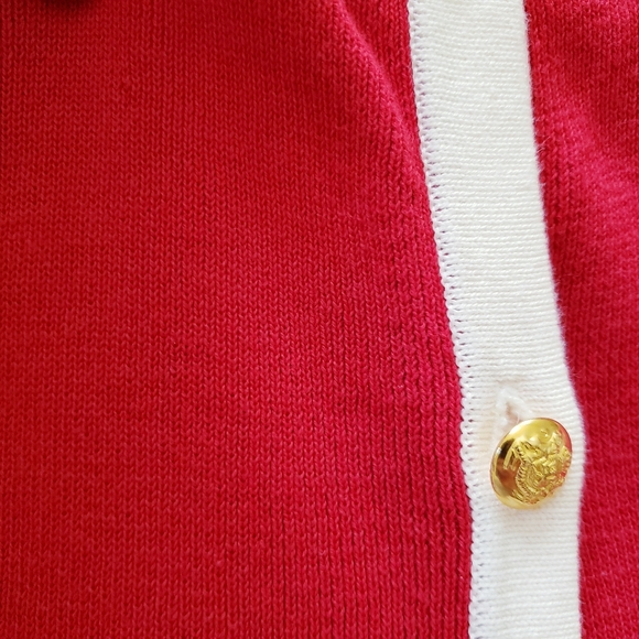 Talbots Classic Red Fine Knit Cardigan Sweater - Picture 11 of 14
